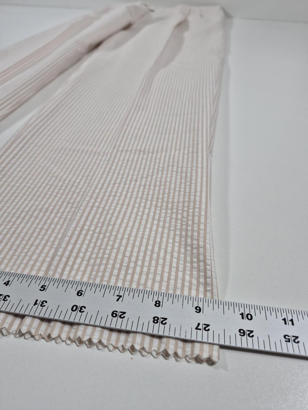 VTG Pants Mens 34x36 Beige Stripe Pleated Lined Cotton Blend Summer NWT - Picture 10 of 11